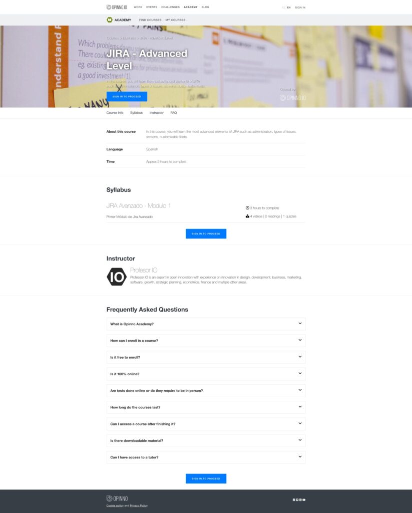 Opinno Academy e-learning platform on mobile