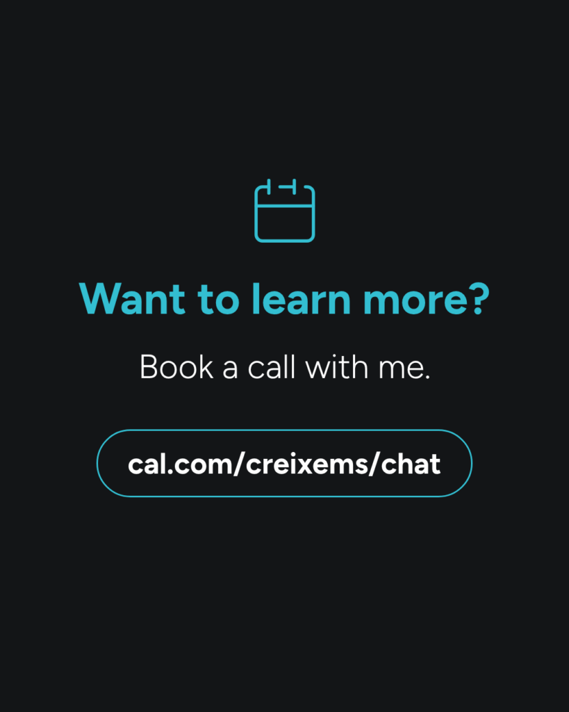 Book a call: want to learn more? Book a call with me.